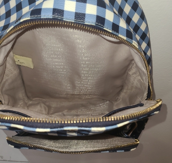 Kate Spade Navy and White Checkered Backpack main image 7